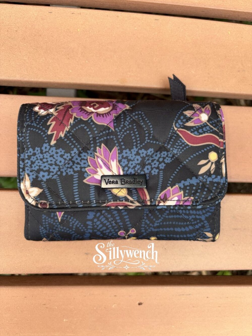 Vera Bradley Garden Dream RFID Riley Compact Wallet, Performance Twill